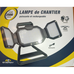 LAMPE DE CHANTIER RECHARGEABLE 25W 2000LM