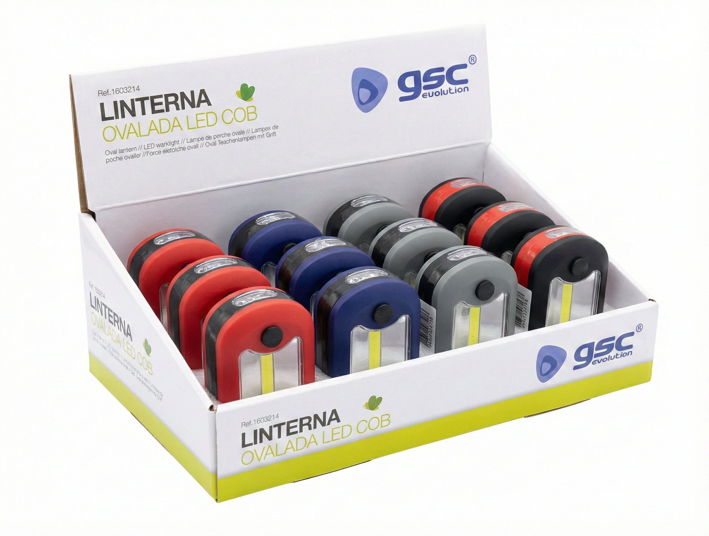 Présentoir de 12 lampes ovale LED COB 