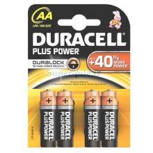 Piles alcalines AA Duracell Plus Power(blister de 4)