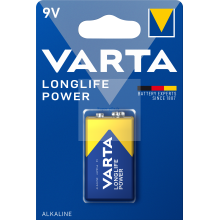 Blister de 1 pile alcaline 9V - 6LR61 Varta Longlife Power